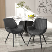 Hawsaiy Mid Century Modern Faux Leather Dining Chair Set of 2/4 with Upholstered Seat and Metal Legs