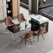 Hawsaiy Modern Dining Side Chairs, Set of 2/4/6 Gray Faux Leather Upholstered Chairs