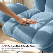 Hawsaiy Big and Tall Office Chair, Flip Armrests with Side Pockets, Comfy Criss Cross Office Chair with Extra-Wide Plush Seat, 150° Reclining Executive Office Chair, Chenille Upholstery