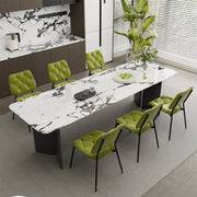 Hawsaiy Dining Chairs Set of 2, Mid Century Modern Upholstered PU Leather Kitchen Dining Room Accent Chairs with Metal Legs,Bentwood Cushion Seat for Living Room,Bedrooms