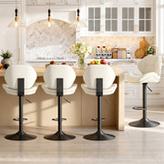 Hawsaiy Swivel Bar Stools Set of 2/4, Adjustable Height Faux Leather Bar Stools with Back, Double-Layer Upholstered Counter Height Bar Chairs for Kitchen Island