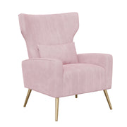 Nalupatio Velvet Fabric Upholstered Reading Comfy Mid Century Modern Armchair with Metal Legs and Spring Support, Accent Chair for Living Room,Beige