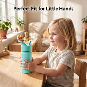 Hawsaiy 12oz Kids Water Bottle with Straw, Stainless Steel Insulated Toddler Water Bottle, Leak Proof BPA-Free Small Water Bottle for School Boys Girls