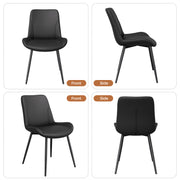 Hawsaiy PU Leather Dining Chairs Set of 2/4/6, Upholstered Kitchen Chairs with Crossed Metal Legs, Armless Side Chairs for Dining Room, Kitchen, Living Room