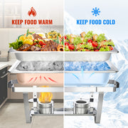 Hawsaiy Chafing Dishes for Buffet 4 Pack, 9QT Full Size Rectangular Chafing Dish Buffet Set, Stainless Steel Chafers and Buffet Warmers Set, Food Warmers for Parties, Weddings, Banquets, Catering Events