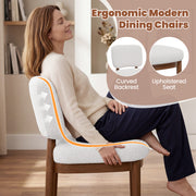 Hawsaiy Wooden Dining Chairs Set of 2/4/6, Boucle Upholstered Dining Room Chairs with Solid Wood Legs, Mid Century Modern Kitchen Chairs, Farmhouse Side Chairs with Back for Dining Room