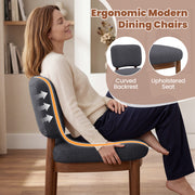 Hawsaiy Wooden Dining Chairs Set of 2/4/6, Boucle Upholstered Dining Room Chairs with Solid Wood Legs, Mid Century Modern Kitchen Chairs, Farmhouse Side Chairs with Back for Dining Room