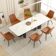 Nalupatio Modern Dining Chairs Set of 2, Comfortable Dining Room Chairs with Thick Cushions, Fabric Upholstered Side Chairs with Metal Legs for Kitchen, Black