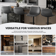 Hawsaiy Modern Swivel Bar Stools Set of 2/4, Adjustable Faux Leather Counter Height Chairs with Back for Kitchen Island