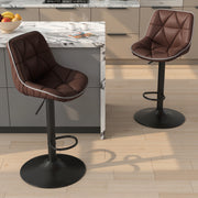 Hawsaiy Bar Stools Set of 2/4, Adjustable Swivel Counter Height Bar Stools with Back, Upholstered Modern Barstools with Diamond Stitching