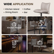 Hawsaiy Bar Stools Set of 2/3/4, Adjustable Swivel Bar Chairs with Thick Padded Seat, Faux Leather Upholstered Counter Height Bar Stools with Storage Pocket for Kitchen Island