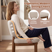 Hawsaiy Wooden Dining Chairs Set of 2/4/6, Boucle Upholstered Dining Room Chairs with Solid Wood Legs, Mid Century Modern Kitchen Chairs, Farmhouse Side Chairs with Back for Dining Room