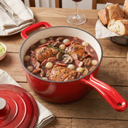 Hawsaiy 2 QT Cast Iron Sauce Pan with Lid, Enameled Cast Iron Saucepan with Solid Stainless Steel Knob, Even Heating & Self-Basting, Oven Safe up to 500℉, Compatible with All Stovetops