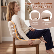 Hawsaiy Wooden Dining Chairs Set of 2/4/6, Boucle Upholstered Dining Room Chairs with Solid Wood Legs, Mid Century Modern Kitchen Chairs, Farmhouse Side Chairs with Back for Dining Room