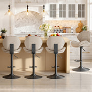 Hawsaiy Swivel Bar Stools Set of 2/4, Adjustable Height Faux Leather Bar Stools with Back, Double-Layer Upholstered Counter Height Bar Chairs for Kitchen Island