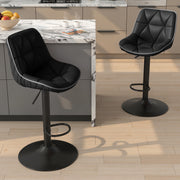 Hawsaiy Bar Stools Set of 2/4, Adjustable Swivel Counter Height Bar Stools with Back, Upholstered Modern Barstools with Diamond Stitching
