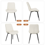 Hawsaiy PU Leather Dining Chairs Set of 2/4/6, Upholstered Kitchen Chairs with Crossed Metal Legs, Armless Side Chairs for Dining Room, Kitchen, Living Room