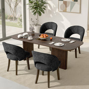 Hawsaiy Upholstered Dining Chairs Set of 2/4/6, Mid Century Modern Dining Chairs with Solid Wood Legs, Curved Back Kitchen Chairs, Farmhouse Side Chairs for Dining Room