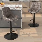 Hawsaiy Bar Stools Set of 2/4, Adjustable Swivel Counter Height Bar Stools with Back, Upholstered Modern Barstools with Diamond Stitching