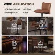 Hawsaiy Bar Stools Set of 2/3/4, Adjustable Swivel Bar Chairs with Thick Padded Seat, Faux Leather Upholstered Counter Height Bar Stools with Storage Pocket for Kitchen Island