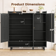 Hawsaiy Shoe Cabinet with 3 Doors, 6 Adjustable Shelves, Shoe Storage Cabinet for 24–30 Pairs, Modern Farmhouse Entryway Shoe Organizer with Open Bottom Shelf