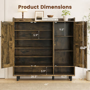 Hawsaiy Shoe Cabinet with 3 Doors, 6 Adjustable Shelves, Shoe Storage Cabinet for 24–30 Pairs, Modern Farmhouse Entryway Shoe Organizer with Open Bottom Shelf