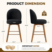 Hawsaiy Modern Swivel Bar Stools Set of 2/3/4, 26