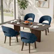 Hawsaiy Upholstered Dining Chairs Set of 2/4/6, Mid Century Modern Dining Chairs with Solid Wood Legs, Curved Back Kitchen Chairs, Farmhouse Side Chairs for Dining Room