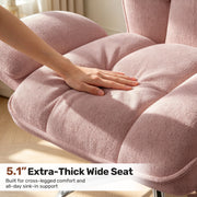 Hawsaiy Big and Tall Office Chair, Flip Armrests with Side Pockets, Comfy Criss Cross Office Chair with Extra-Wide Plush Seat, 150° Reclining Executive Office Chair, Chenille Upholstery