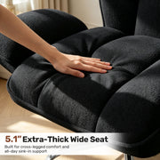 Hawsaiy Big and Tall Office Chair, Flip Armrests with Side Pockets, Comfy Criss Cross Office Chair with Extra-Wide Plush Seat, 150° Reclining Executive Office Chair, Chenille Upholstery