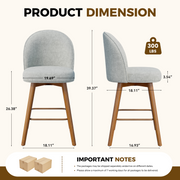 Hawsaiy Modern Swivel Bar Stools Set of 2/3/4, 26