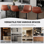 Hawsaiy Modern Swivel Bar Stools Set of 2/4, Adjustable Faux Leather Counter Height Chairs with Back for Kitchen Island