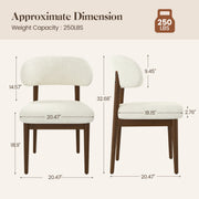 Hawsaiy Dining Chairs Set of 2/4/6, Upholstered Kitchen & Dining Room Chairs with Solid Wood Frame, Curved Back Side Chairs