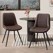 Nalupatio Dining Chairs Set of 2 Modern Upholstered Dining Table Chairs with High Back Ergonomic Leather Dining Room Chairs for Kitchen Living Room Dark Brown