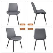 Hawsaiy PU Leather Dining Chairs Set of 2/4/6, Upholstered Kitchen Chairs with Crossed Metal Legs, Armless Side Chairs for Dining Room, Kitchen, Living Room