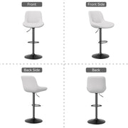 Nalupatio Bar Stools Set of 2 Adjustable Height Swivel Bar Stools with Backs Performance Fabric Seat Barstools for Home Kitchen Island Smoky Grey