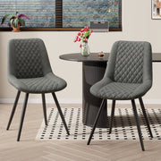 Nalupatio Dining Chairs Set of 2 Modern Upholstered Dining Table Chairs with High Back Ergonomic Leather Dining Room Chairs for Kitchen Living Room Dark Brown