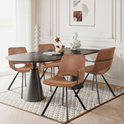 Hawsaiy Modern Dining Chiars Set of 2 with Arm and Metal Legs