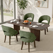 Hawsaiy Upholstered Dining Chairs Set of 2/4/6, Mid Century Modern Dining Chairs with Solid Wood Legs, Curved Back Kitchen Chairs, Farmhouse Side Chairs for Dining Room