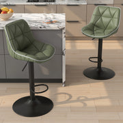 Hawsaiy Bar Stools Set of 2/4, Adjustable Swivel Counter Height Bar Stools with Back, Upholstered Modern Barstools with Diamond Stitching