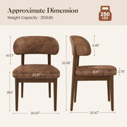 Hawsaiy Dining Chairs Set of 2/4/6, Upholstered Kitchen & Dining Room Chairs with Solid Wood Frame, Curved Back Side Chairs