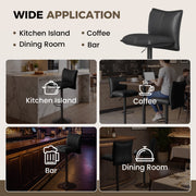 Hawsaiy Bar Stools Set of 2/3/4, Adjustable Swivel Bar Chairs with Thick Padded Seat, Faux Leather Upholstered Counter Height Bar Stools with Storage Pocket for Kitchen Island
