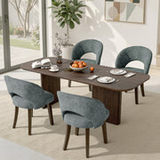 Hawsaiy Upholstered Dining Chairs Set of 2/4/6, Mid Century Modern Dining Chairs with Solid Wood Legs, Curved Back Kitchen Chairs, Farmhouse Side Chairs for Dining Room