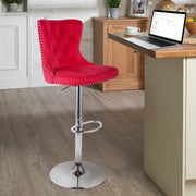 Hawsaiy Modern Upholstered Barstools Set of 2/4 with Tufted Velvet Backrest