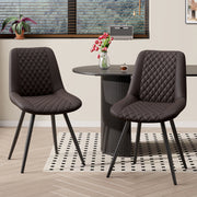 Nalupatio Dining Chairs Set of 2 Modern Upholstered Dining Table Chairs with High Back Ergonomic Leather Dining Room Chairs for Kitchen Living Room Dark Brown