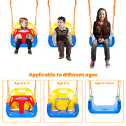 Hawsaiy 3-in-1 Baby Swing Set,Secure & Anti-Flip Toddler Swing with Hanging Straps & Hooks, Detachable Seat for Indoor/Outdoor Play