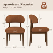 Hawsaiy Dining Chairs Set of 2/4/6, Upholstered Kitchen & Dining Room Chairs with Solid Wood Frame, Curved Back Side Chairs