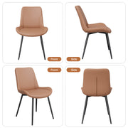 Hawsaiy PU Leather Dining Chairs Set of 2/4/6, Upholstered Kitchen Chairs with Crossed Metal Legs, Armless Side Chairs for Dining Room, Kitchen, Living Room