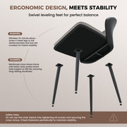 Hawsaiy Faux Leather Dining Chairs Set of 2/4/6, Modern Curved Back Upholstered Kitchen Side Chairs with Metal Legs