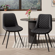 Nalupatio Dining Chairs Set of 2 Modern Upholstered Dining Table Chairs with High Back Ergonomic Leather Dining Room Chairs for Kitchen Living Room Dark Brown